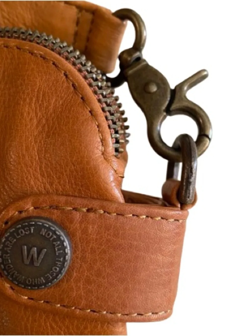 Wanderers Venetian Molto Grande Tan Quality Leather Crossbody Bag Commuter NWT - Picture 7 of 14